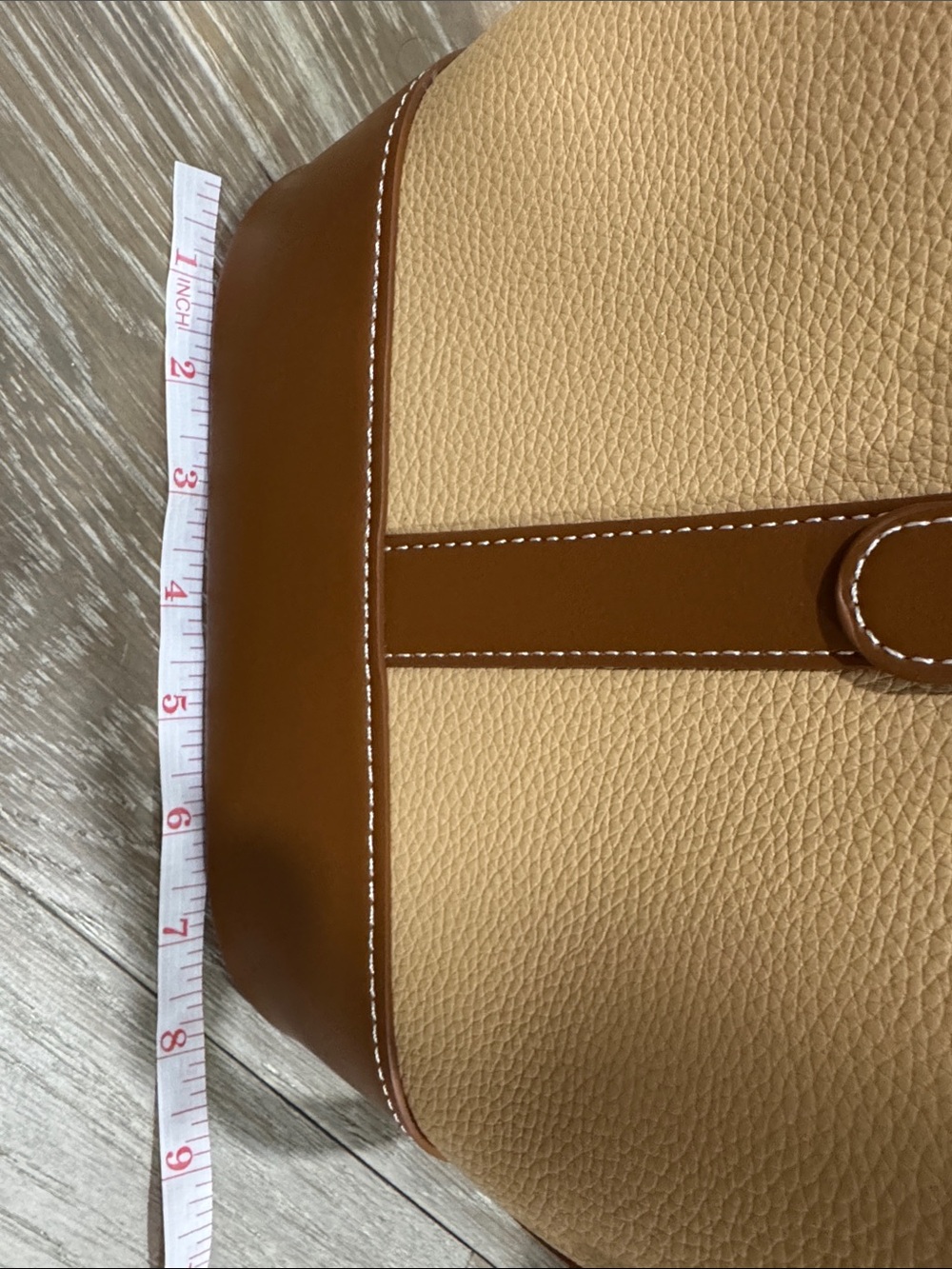 Mystique Boutique Two-Tone Beige & Brown Crossbody Bag - Picture 9 of 10